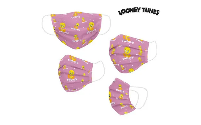 Looney Tunes Genanvendelig Stofmaske Til Børn - Pink