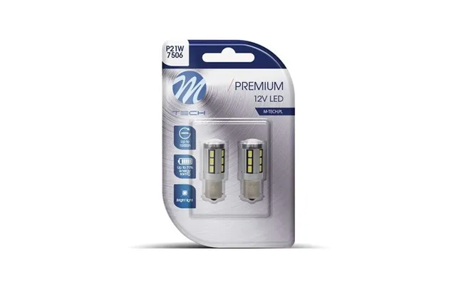 M-tech P21w Led Pære 12 V - Kold Hvid Ba15s