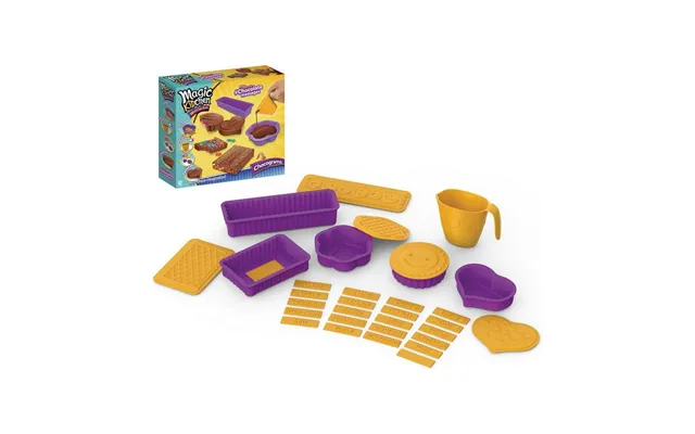 Magic Kitchen Sæt Med Kageforme - Plastik, Gul Lilla, 24 × 22 Cm