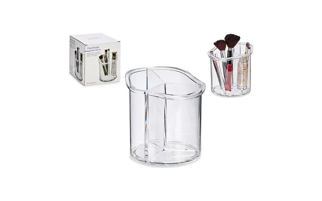 Makeup Organizer Berilo - Gennemsigtig, 3 Rum, 15 × 15 × 15,5 Cm