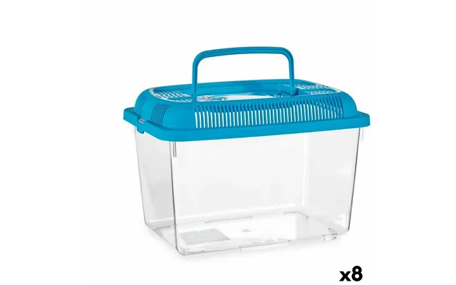 Mascow Akvarium - Blå Plastik 7 L Med Håndtag, Stor 20 × 20 × 30 Cm 8 Stk