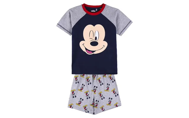 Mickey Mouse Børnepyjamas - Grå, 4 År, 100% Bomuld