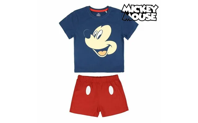 Mickey Mouse Børnepyjamas - Marineblå Rød, 2 År, 100 % Bomuld