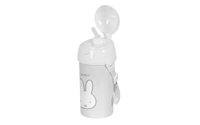Miffy Drikkedunk Med Låg Og Sugerør - Niebla, Grå, Pvc, 500 Ml