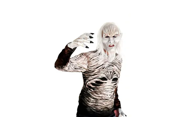 Monster-handsker - Latex, Hvid, Onesize