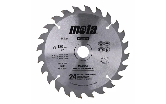 Mota Rundsavklinge 180 Mm - 24 Tænder, Wolfram