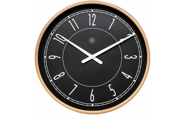 Nextime Vægur 7331 - 30 Cm, Sort Skive Og Gylden Kant