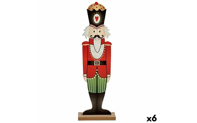 Nøddeknækker Julefigur Krist - Træ, Rød Grøn, 10 × 60 × 19 Cm 6 Stk