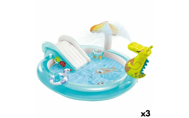 Oppustelig Pool Til Børn Intex Legeplads Krokodrille 201 X 84 X 17 Cm 3 Enheder