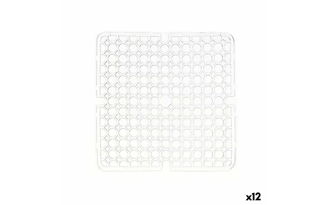 Opvaskemåtte Kinvara Skridsikker - Gennemsigtig Plast, 28 × 28 Cm 12 Stk