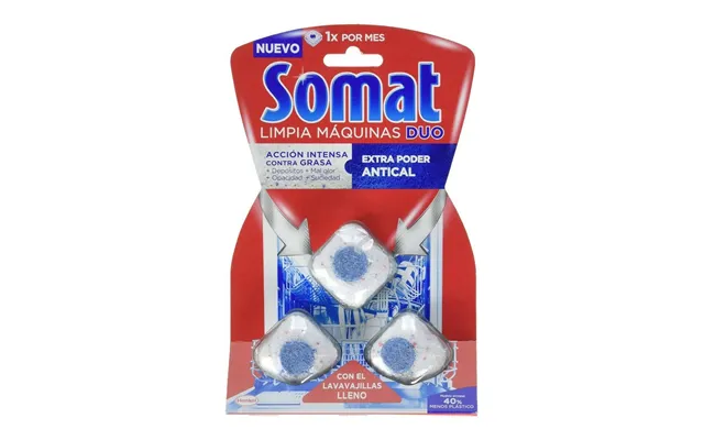 Opvaskemaskine Rengøringstabletter Somat - 3 Stk, Anti-kalk, 125 Ml 40 G