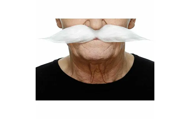 Overskæg - Hvid Kostume-moustache