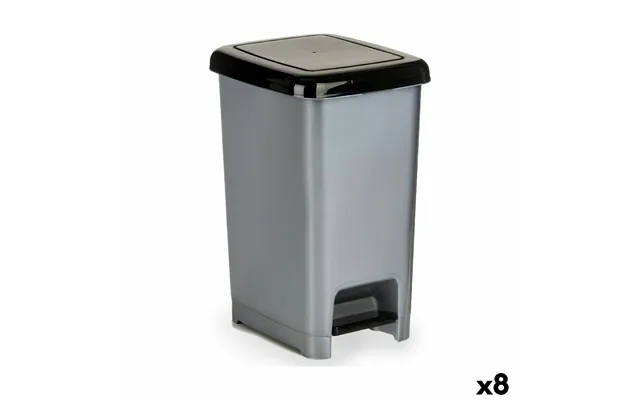 Papirkurv Med Pedal Sort Grå Plastik 25 L 37 X 47 X 26,9 Cm 8 Enheder