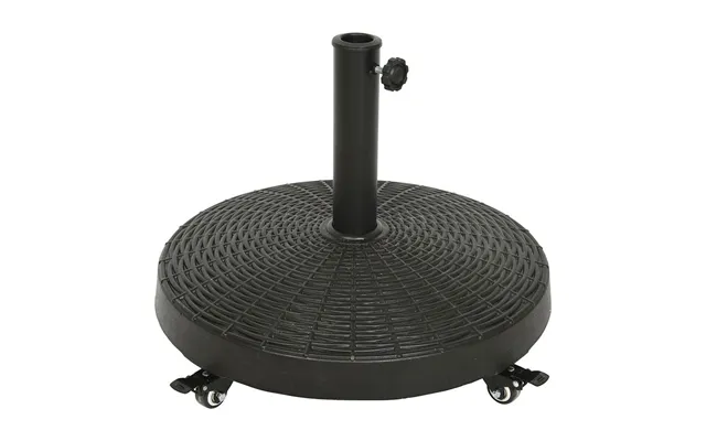 Parasolfod Med Hjul Ø 52 Cm - Sort Polyetylen Og Stål 841097
