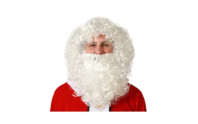 Paryk Julemanden - Hvid Paryk Med Skæg