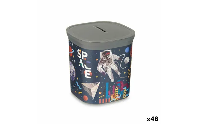 Pengebøsse - Plastik, Astronautmotiv, 9 × 10,2 × 9 Cm, Multifarvet 48 Stk