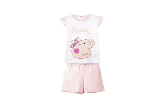 Peppa Pig Sæt Til Piger - Hvid T-shirt Og Shorts, 18 Mdr