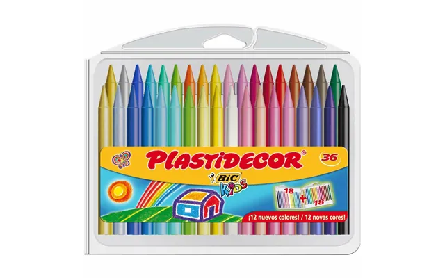 Plastidecor Farvevoks - 36 Stk. Multifarvet