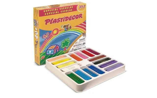 Plastidecor Farvevoks Kids - Kasse Med 16 Multifarver