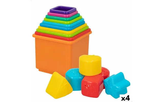 Playgo Stabelklodser - 16 Dele, 4 Enheder 10,5 × 9 × 10,5 Cm