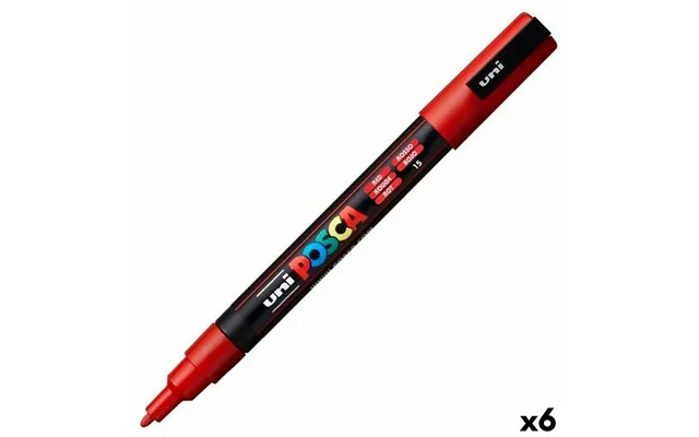 Posca Pc-3m Markør - Rød, 0,9-1,3 Mm 6 Stk.