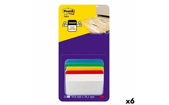 Post-it Index Klæbende Noter, Multifarver 51 × 38 Mm - 6 Enheder