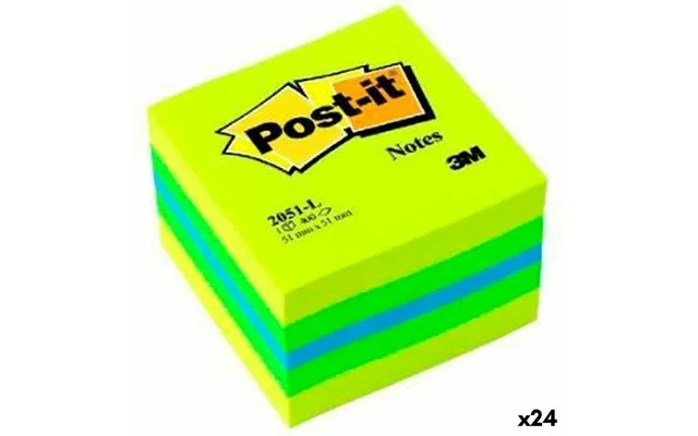 Post-it Klæbende Huskesedler 2051-l, Multifarvet 5,1 × 5,1 Cm - 24 Stk