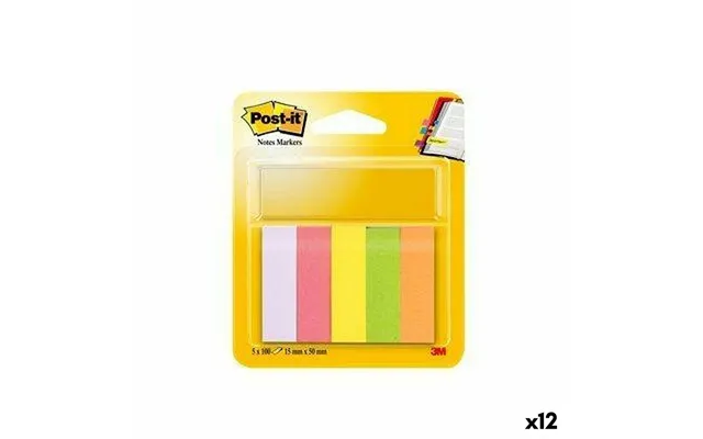 Post-it Klæbende Huskesedler 47,6 × 47,6 Mm, Multifarvet - 12 Pakker