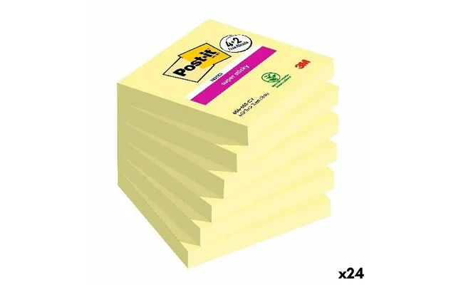 Post-it Super Sticky Gule Notes - 76 X 76 Mm, 6 Blokke 24 Pk