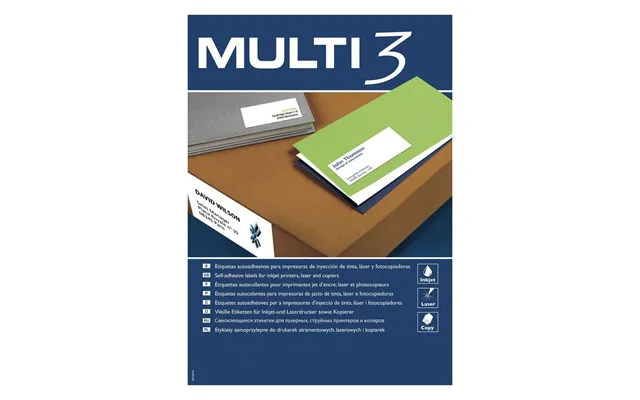 Printer Labels Multi 3 500 Ark 105 X 37 Mm Hvid Ret