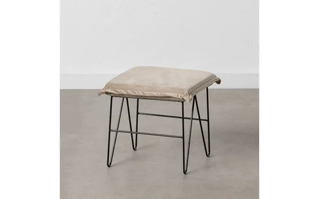 Puf Syntetisk Stof Beige Metal 40 X 40 X 35 Cm