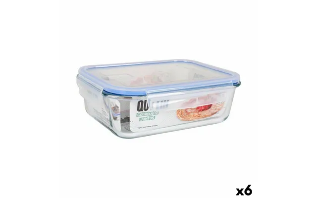 Quttin Hermetisk Madkasse, Rektangulær 1,5 L - 23 × 17,5 × 7,6 Cm 6 Stk