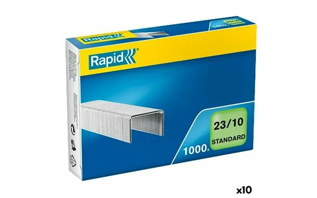 Rapid Hæfteklammer 23 10 - 1000 Stk. X 10 Pakker, Sølvfarvet