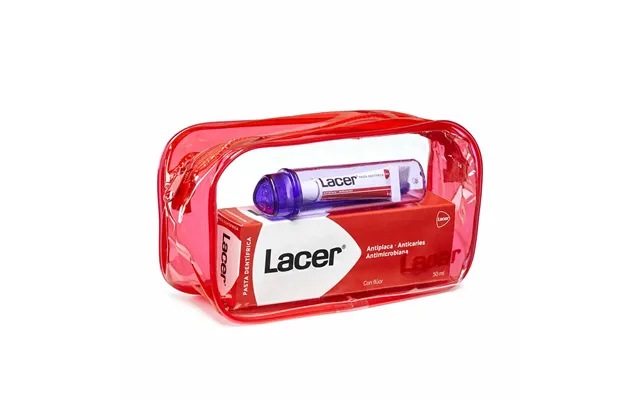 Rejsesæt Til Tandpleje Lacer - Tandpasta, Mundskyl, Tandbørste Og Taske 4 Dele