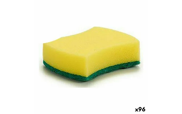 Rengøringssvampe Gul Grøn I Syntetisk Fiber 10 × 3 × 7,5 Cm - 96 Stk