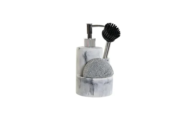Sæbedispenser Til Køkkenvask 2-i-1 - Harpiks Stål, Hvid, 12,6 × 11,4 × 18,6 Cm