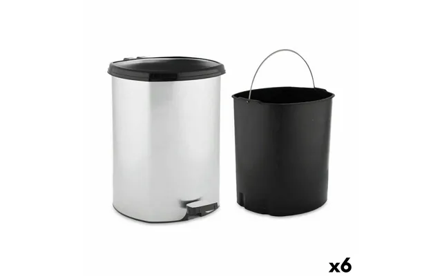 Skraldespand Med Pedal Berilo - Sølvfarvet Plastik 11 L 6 Stk