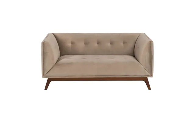 Sofa 156 X 81 X 72 Cm Champagne Syntetisk Stof Træ Fløjl