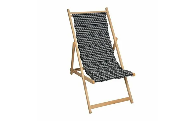 Solstol Jardin Prive Helsinki - Kanvas Og Birketræ, Sort Hvid 106 × 55 × 95 Cm