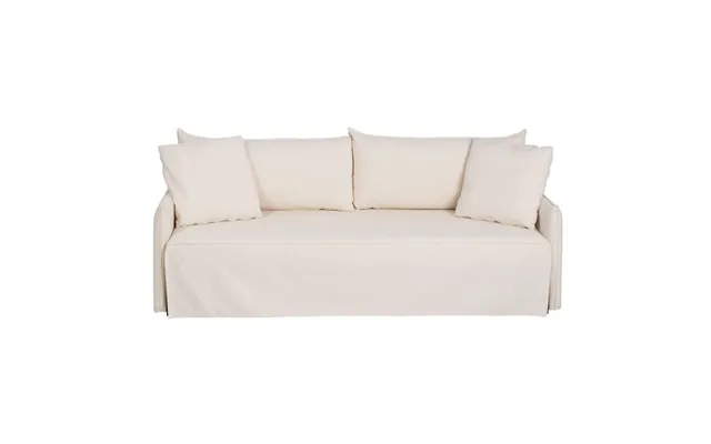 Sovesofa 200 X 94 X 86 Cm Syntetisk Stof Flødefarvet