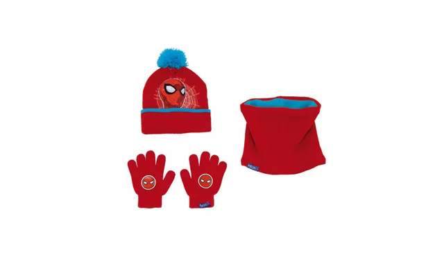 Spider-man Hue, Vanter Og Halsedisse - Blå Rød Børnesæt