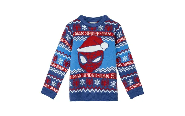 Spider-man Julesweater Til Børn - Blå, 4 År