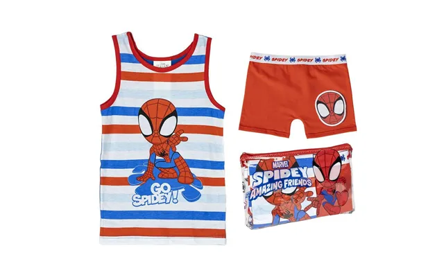 Spidey Nattøjssæt Til Børn, Rød - 2 År Inkl. Toilettaske