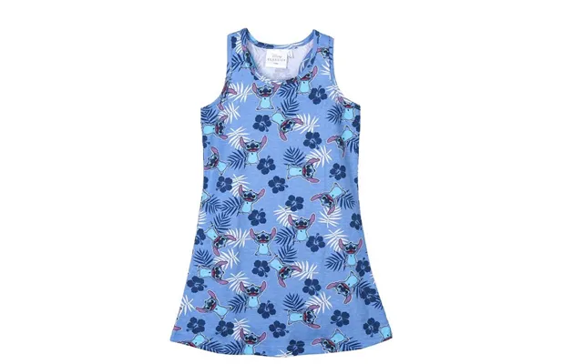 Stitch Kjole Til Piger - Blå, 3 År, 100% Bomuld