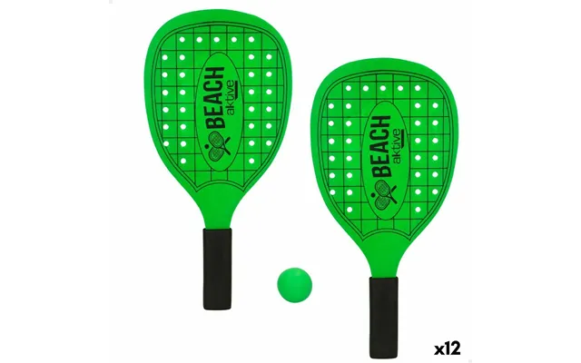 Strandtennis Sæt Aktive Neon Træ 20 × 40 Cm - 12 Stk.