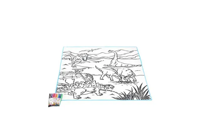 Tæppe Til Farvelægning - Diy Fantastic Color Dinosaurs 111354 80 × 80 Cm