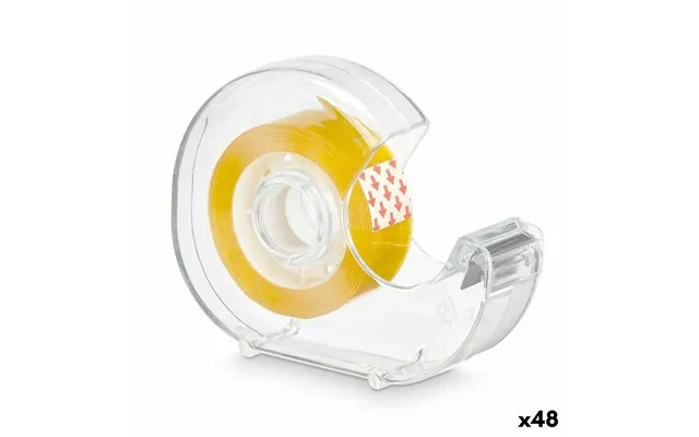 Tapeholder Med Tape - Gul Gennemsigtig, 10 × 7,5 × 2,5 Cm, 2,7 M 48 Stk
