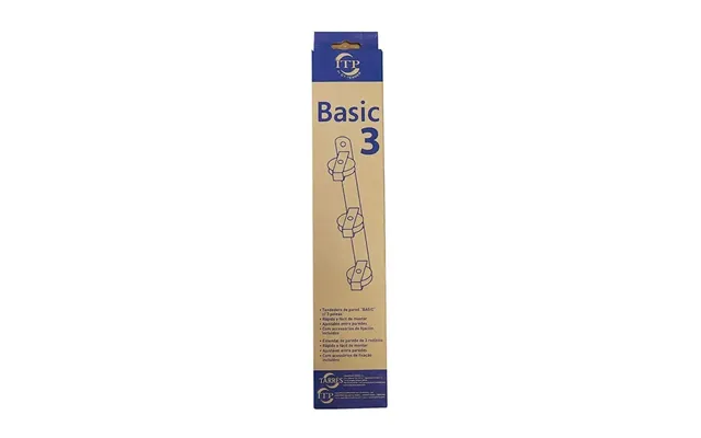 Tarrés Basic Væg-tørrestativ Med 3 Remskiver - Hvid 37 × 5 × 5 Cm