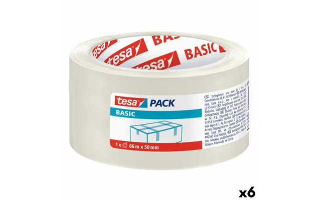 Tesa Pakketape - Gennemsigtig 50 Mm X 66 M 6 Ruller