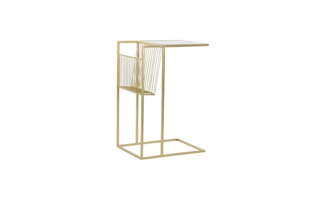 Tidsskriftholder I Gyldent Metal Med Spejl - 48 × 35 × 71 Cm